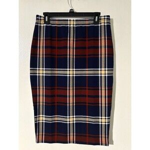 Shein Women's Blue Red Knee Length Bodycon Pencil Skirt Size 0X NWOT